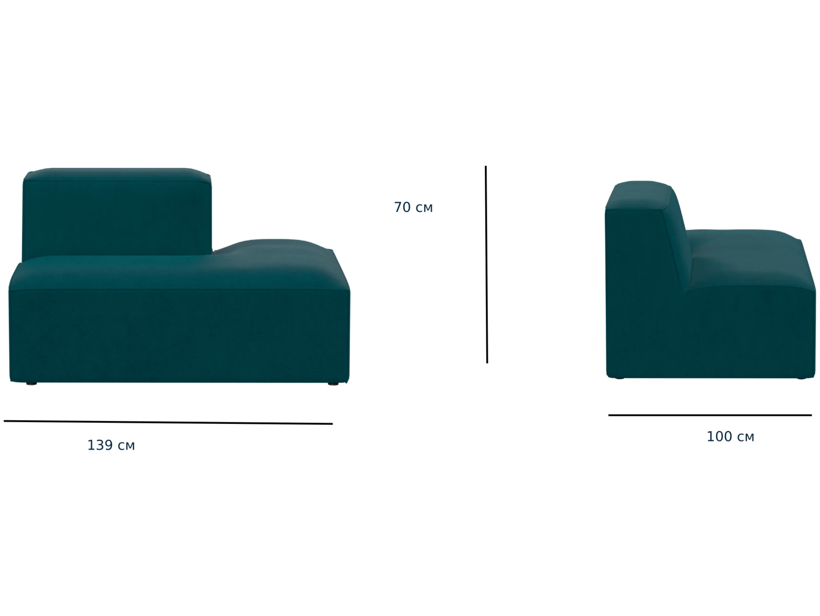 Габаритные размеры кресла модуль Портулак