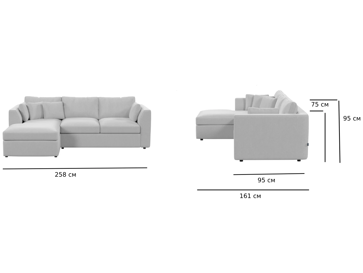Габаритные размеры кресла модуль Портулак