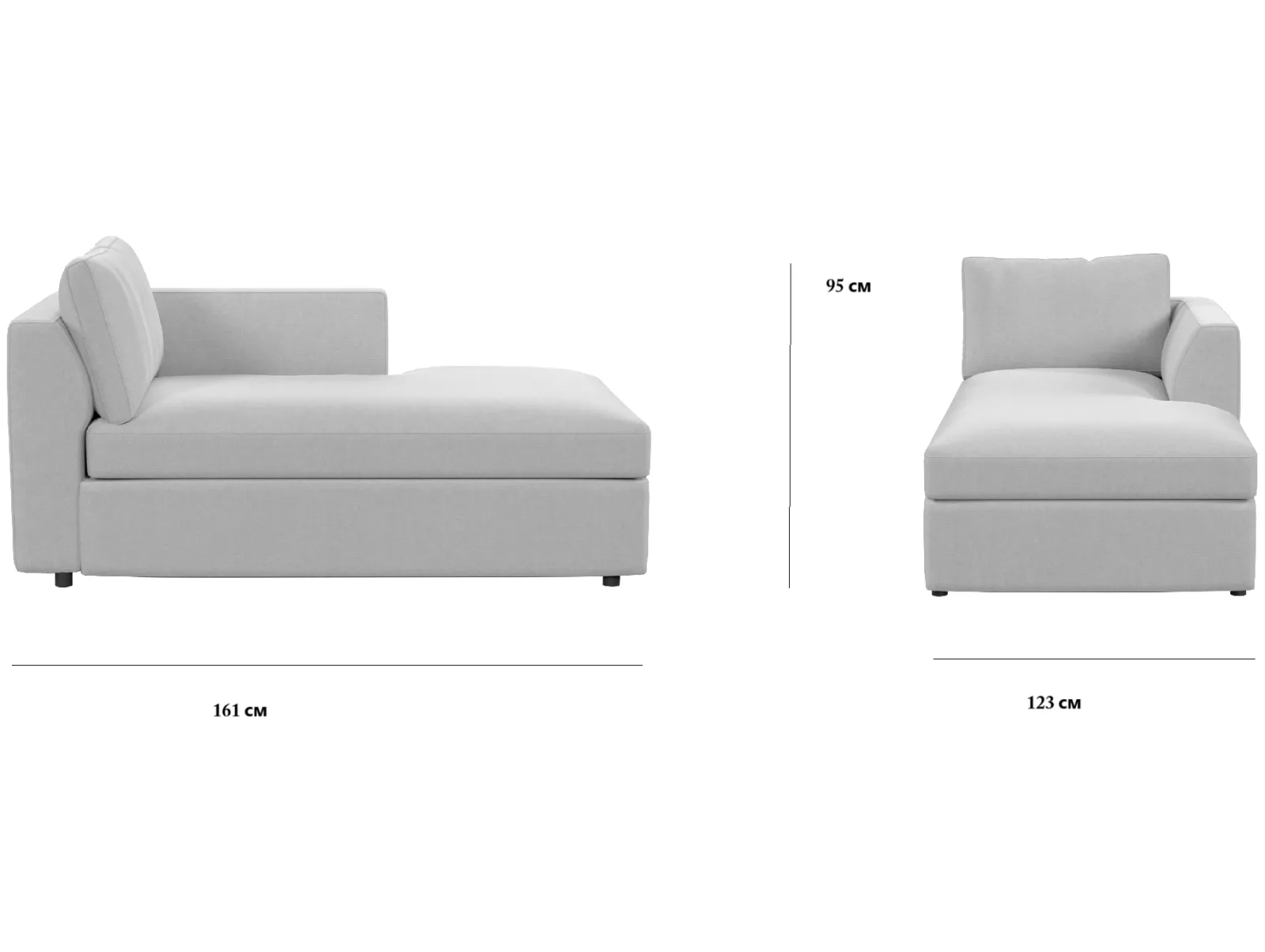 Габаритные размеры кресла модуль Портулак