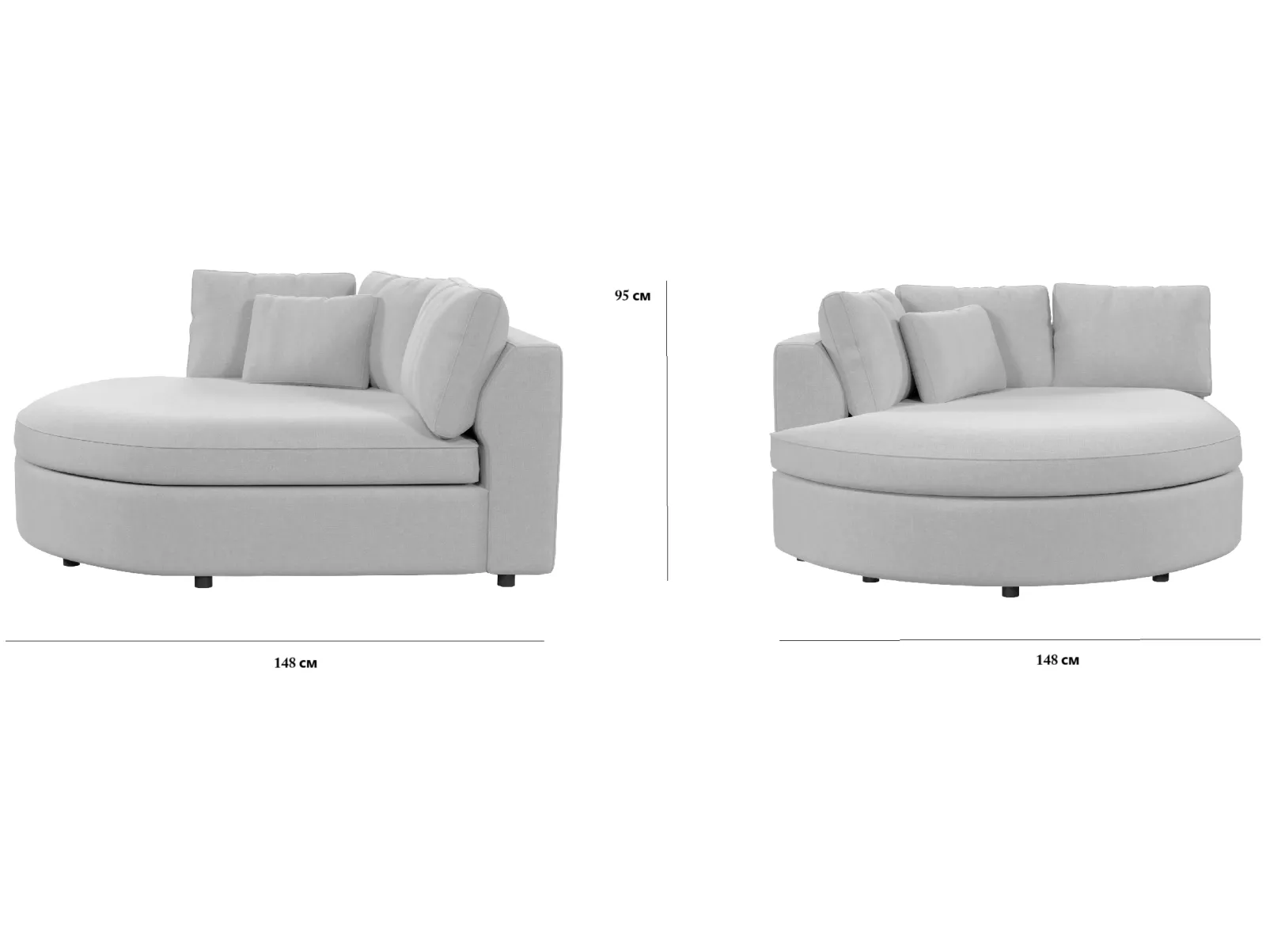 Габаритные размеры кресла модуль Портулак